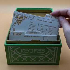 Vintage Flower Garden Recipe Box with Blank Cards